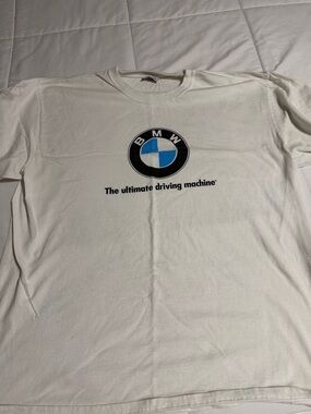 BMW White Tee with Blue & Black Roundel